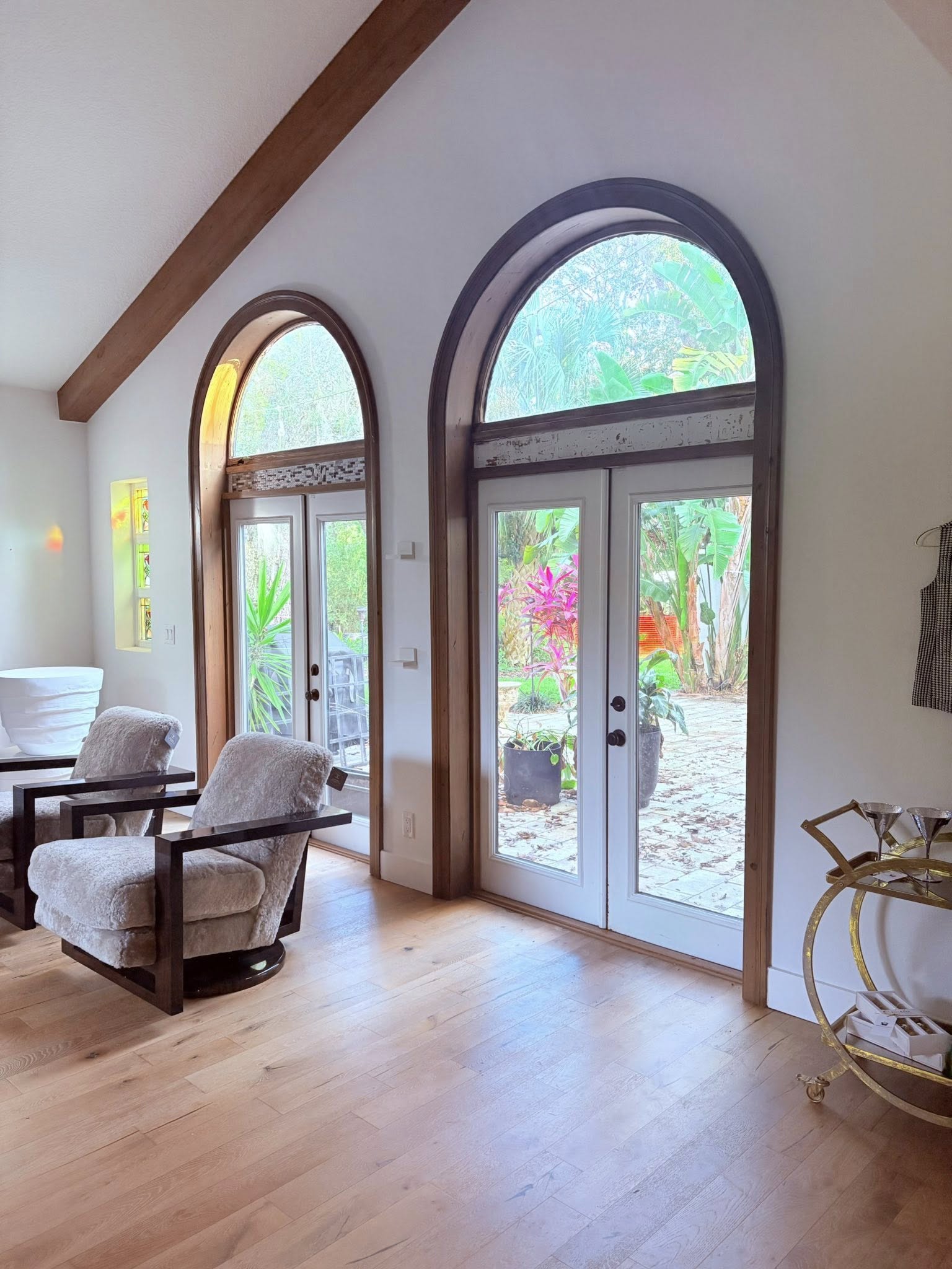 Luxury home with arched windows